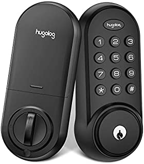 Hugolog Deadbolt Lock Electronic ,Keypad Keyless Entry Door Lock Motorized Auto-Locking Easy to Install High Security Material for Metal Home & Office