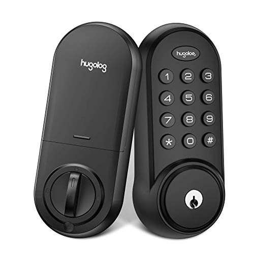 Hugolog Deadbolt Lock Electronic ,Keypad Keyless Entry Door Lock Motorized Auto-Locking Easy to Install High Security Material for Metal Home & Office