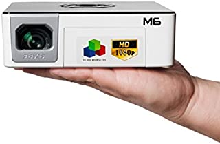 AAXA M6 Full HD Micro LED Projector with Built-in Battery - Native 1920 x 1080p FHD Resolution, 1200 Lumens, 30,000 Hour LEDs, Onboard Media Player, Business/Home Theater Use