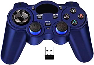 USB Wireless Gaming Controller Gamepad for PC/Laptop Computer(Windows XP/7/8/10) & PS3 & Android & Steam (Blue)