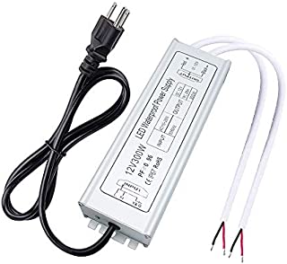 inShareplus LED Driver, 300W IP67 Waterproof Outdoor Power Supply, AC 90-265V to DC 24V 12.5A Low Voltage Transformer, Adapter with 3-Prong Plug for LED Light, Computer Project, Outdoor Use