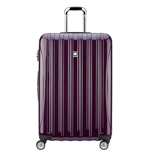 DELSEY Paris Helium Aero Hardside Expandable Luggage with Spinner Wheels, Plum Purple, Checked-Large 29 Inch