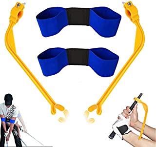 Golf Swing Training Aids, 4 Pack Golf Swing Correcting Tool and Swing Training Aid Arm Band, Unisex Golf Posture Motion Correction Trainer for Beginner and Kid to Forming The Correct Muscle Memory