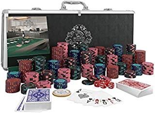 Bullets Playing Cards - Designer Poker Case Corrado - Deluxe Poker Set with 500 Clay Poker Chips, Poker Rules Manual, Dealer Button and Bullets Plastic Poker Cards