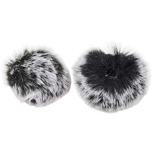 BEKER 2Pack Professional Outdoor Furry Windscreen Muff Wind Lavalier Microphone Wind Screen Furry Muffs Windscreen Muff Windproof Lavalier Microphone Sponge Set Diameter 1cm Fits Most Lapel Clip Lav