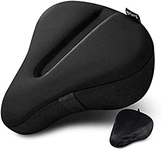 ACELIST Gel Bike Seat Cover Exercise Bike Seat Cushion Cover Pad- Extra Soft Gel Bicycle Seat for Woman and Man- Bike Saddle Cushion with Water&Dust Resistant Cover (Black)