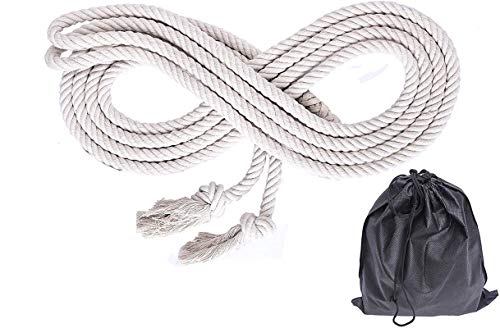 NICO SEE WONDER 16' Double Dutch Jump Rope, Long Hemp Skipping Rope with Bag (2-Pack)