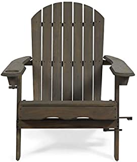 Christopher Knight Home 312844 Cheryl Outdoor Acacia Wood Folding Adirondack Chair, Gray