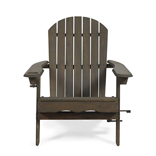 Christopher Knight Home 312844 Cheryl Outdoor Acacia Wood Folding Adirondack Chair, Gray