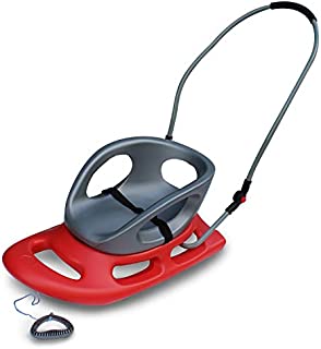 Flexible Flyer Portable Snow Stroller Baby Sled. Toddler Boggan Infant Sleigh, red, 33 x 14 x 17 inches