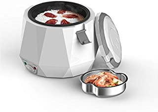 Mini Rice Cooker,Travel Rice Cooker Small with Non-stick Pot,Keep Warm Function, Suitable For 1-2 People - For Cooking Soup, Rice, Stews, Grains & Oatmeal (White)