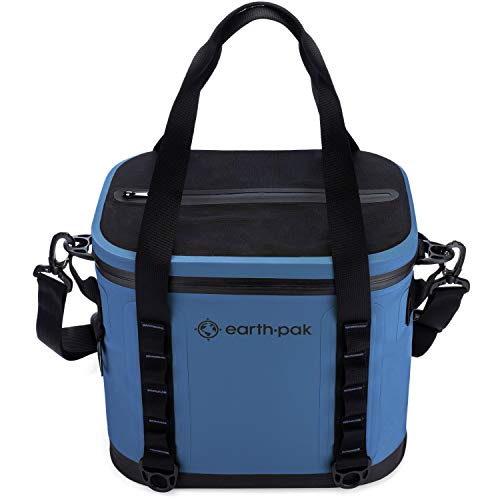 Earth Pak Heavy Duty Waterproof 20-Can Soft Cooler Bag for Camping, Sports, Fishing, Kayaking, Beach Trips - Mesh Tote Insert Included (20 Can, Arctic)