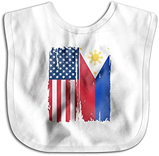 American Philippines Flag Toddler Newborn Baby Boys Girls Skin-Friendly Saliva Towel Waterproof Baby Bibs