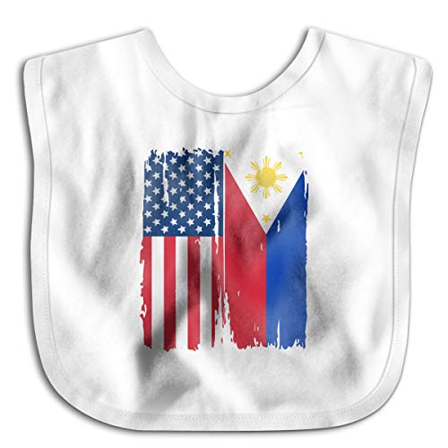 American Philippines Flag Toddler Newborn Baby Boys Girls Skin-Friendly Saliva Towel Waterproof Baby Bibs