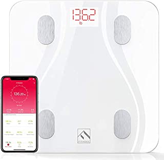 FITINDEX Smart Body Fat Scale with Upgraded App, High Precision Bathroom Scales Digital Weight and Body Fat Body Composition Monitor, 396lb/180kg, White