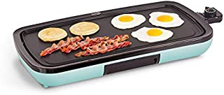 DASH DEG200GBAQ01 Everyday Nonstick Electric Griddle for Pancakes, Burgers, Quesadillas, Eggs & other on the go Breakfast, Lunch & Snacks with Drip Tray + Included Recipe Book, 20in, Aqua