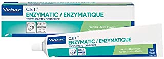 Virbac CET Enzymatic Toothpaste, Eliminates Bad Breath by Removing Plaque and Tartar Buildup, Best Pet Dental Care Toothpaste, Vanilla Mint Flavor, 2.5 Oz Tube