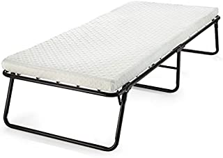 Rollaway Guest Folding Bed Cot - with Memory Foam Mattress Compact, Portable & Lightweight Folding Bed Frame with Thick Memory Foam Mattress for Spare Bedroom & Office (31 inch)