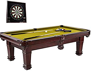 Barrington Hatherley Premium Billiard Pool Table, 100 Inch, with Dartboard Set - Wood Billiards, Pool, Snooker Game Tables and Darts Cabinet for Home, Bar, Rec Room - Durable and Professional Design