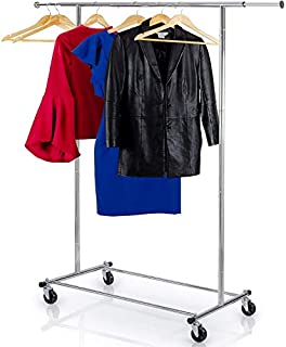 Clothes Rack Heavy Duty Commercial Grade (Chrome) Clothes Rail for Clothing, Garment Rack Adjustable Clothing Rack, Clothing Rail 200 LBS Capacity