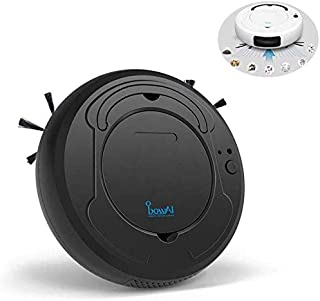 NZ-CJ Smart Robot Vacuum Cleaner, 3 in 1 USB Smart Automatic Robotic Sweeper with Mopping, Strong Suction, Anti-Collision Sensor, Floor Robot Cleaner for Pet Hair, Hard Floor, Carpets, Tile