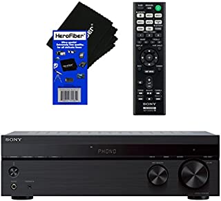 Sony Bluetooth Connectivity 2 Channel Stereo Receiver with Turntable Input, 4 Audio Inputs, A/B Speaker Function & FM Tuner + Remote Control + HeroFiber Ultra Gentle Cleaning Cloth