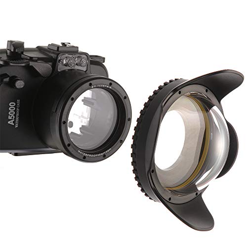 foto4easy Meikon 60M/195FT Waterproof Wide Angle Wet Correctional Dome Port Lens for Underwater Camera Housings EOSM3 RX100IV V TG-4/5 with 67mm Adapter Ring