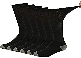 +MD Men's and Women's 6 Pack Extra Wide Non-Binding Diabetic and Circulatory Crew Socks with Cushioned Sole and Protective Copper Fiber