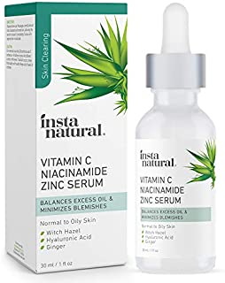 Vitamin C Face Serum with Niacinamide and Zinc - Skin Treatment & Pore Minimizer - Clarifying Blemish Remover & Breakout Reducer - Oil Control for Oily Skin - Anti Aging & Wrinkle Facial Skin Care