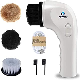 Viiwuu Electric Shoe Polisher, Upgrade Shine Kit Polisher Machine Electric Shoe Shine Tools Brush Shoe Shiner Dust Cleaner Portable Wireless Leather Care Kit for Shoes, Bags, Sofa