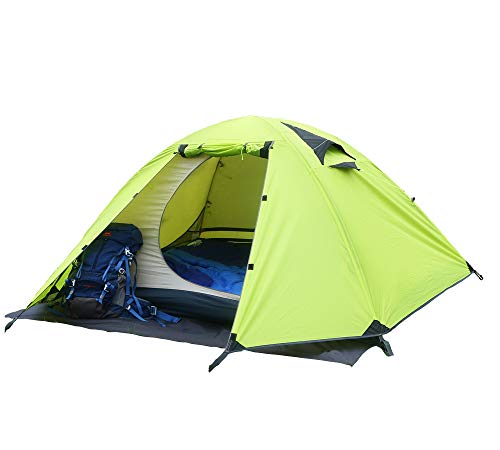 Luxe Tempo 2 Person 4 Season Tents Freestanding for Camping Backpacking Aluminum Poles All Weather Tested & Approved 2 Door 2 Vestibules Reflective