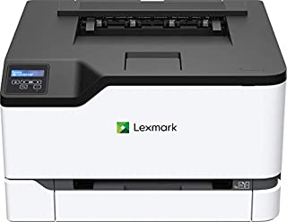 Lexmark C3224dw Color Laser Printer with Wireless capabilities, Standard Two Sided printing, Two Line LCD Screen with Full-Spectrum Security and Prints Up To 24 ppm (40N9000),White, Gray