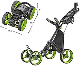 caddytek 4 Wheel Golf Push Cart - Compact, Lightweight, Close Folding Push Pull Caddy Cart Trolley - Explorer V8