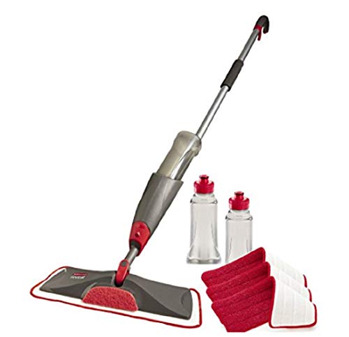 Rubbermaid Reveal Spray Microfiber Floor Mop Cleaning Kit for Laminate & Hardwood Floors, Spray Mop with Reusable Washable Pads, Commercial Mop