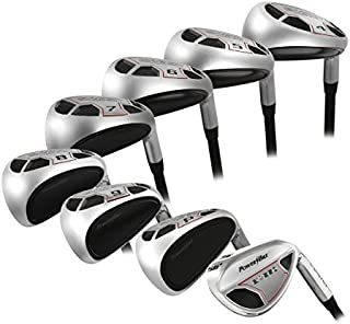 Mens Powerbilt Golf EX-550 Hybrid Iron Set, which Includes: #4, 5, 6, 7, 8, 9, PW +SW Senior Flex Right Handed New Utility A Flex Club