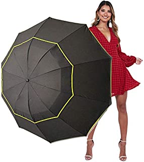 Kalolary 62 Inch Extra Oversize Large Compact Golf UmbrellaDouble Canopy Vented Windproof Waterproof Stick Umbrellas for women & men