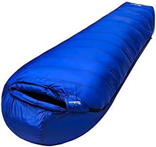 Ubon Extreme 15 Degree F 650 Fill Power Down Sleeping Bag for Adults with ClusterLoft Base, Lightweight Waterproof Mummy Sleeping Bag Camping Backpacking Hiking Blue