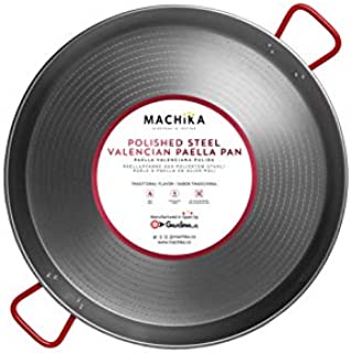 Machika Polished Steel Paella Pan 26 inch (65 cm)