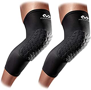 Knee Compression Sleeves: McDavid Hex Knee Pads Compression Leg Sleeve for Basketball, Volleyball, Weightlifting, and More - Pair of Sleeves, BLACK, Adult: SMALL