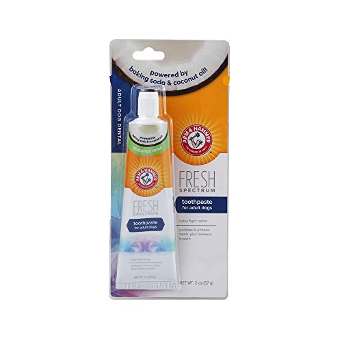 Arm & Hammer Fresh Spectrum Dog Toothpaste for Adult Dogs, 2 oz | Baking Soda Dog Toothpaste Coconut Mint to Fight Tartar, Polish & Whiten Teeth, & Freshen Breath