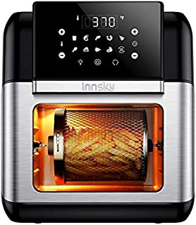 Innsky Air Fryer, 10.6-Quarts Air Oven, Rotisserie Oven, 1500W Electric Air Fryer Oven with LED Digital Touchscreen, 10-in-1 Countertop Oven with Dehydrator & Rotisserie, 6 Accessories & 32+ Recipes