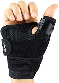 Vive Arthritis Thumb Splint - Spica Support Brace for Right and Left Hand - CMC Osteoarthritis Restriction for Pain, Sprains, Strains, Carpal Tunnel & Trigger Finger - Immobilizer Wrist Strap