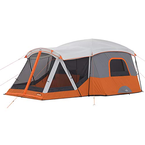 Core 11 Person Family Cabin Tent with Screen Room (Orange)