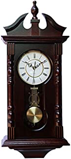 Wall Clocks: Grandfather Wood Wall Clock with Chime. Pendulum Wood Traditional Clock. Makes a Great Housewarming or Birthday Gift.. vmarketingsite Wall Clock Chimes Every Hour with Westminster Melody