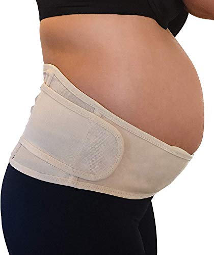 Belly Band for Pregnancy | Maternity Belt Support for Back, Pelvic, Hip, Abdomen, Sciatica Pain Relief 2nd-3rd Trimester | Comfortable Girdle for Running, Walking, Sitting (BEIGE)