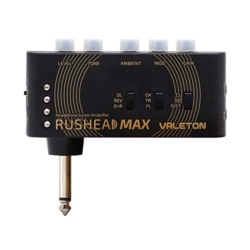 Valeton Rushead Max USB Chargable Portable Pocket Guitar Headphone Amp Carry-On Bedroom Plug-In Multi-Effects