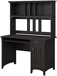 Bush Furniture Salinas Small Computer Desk with Hutch, Vintage Black