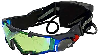 ALLOMN Spy Night Vision Goggles with Flip-Out, Adjustable Kids LED Night Green Lens Glasses for Hunting Racing Bicycling, Skying to Protect Eyes