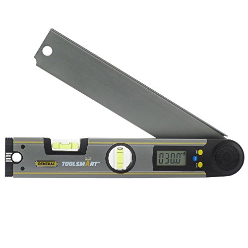 General Tools TS02 ToolSmart Bluetooth Connected Digital Angle Finder, Protractor, Level and 10.5-Inch Ruler