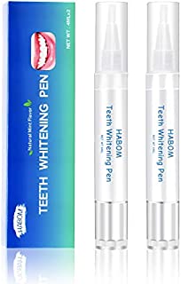 HABOM Teeth Whitening Pen (2 Pcs,4 Ml/Pc), More Than 20 Uses, Effective, Painless, No Sensitivity, Travel Friendly, Easy to Use, Beautiful White Smile,Effective Tooth Whitener,Natural Mint Flavor